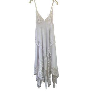 Victorias Secret Collection White Lace Hanky Hem Nightgown M Stunning Lingerie